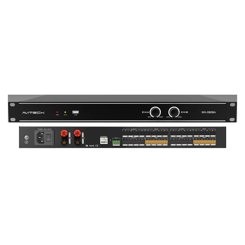 2x150W 증폭기가 포함된 8CH DSP